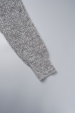 Dark Gray Casual Solid Cardigan Outerwear