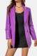 Purple Casual Solid Patchwork Turn-back Collar Outerwear