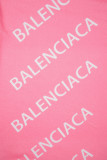 Pink (Balenciaca)Casual Letter Patchwork O Neck A Line Dresses