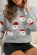 Grey Casual Santa Claus Basic O Neck Tops