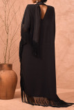 Red Elegant Solid Tassel Bandage Patchwork Mandarin Collar Long Sleeve Two Pieces