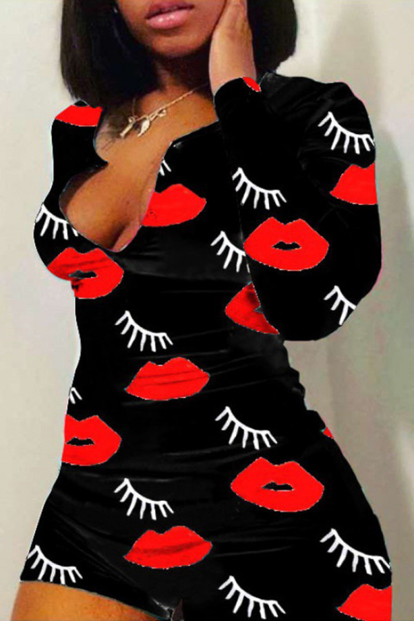 Black Living Letter Patchwork Rompers