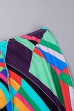 Colour Casual Not Positioning Printed Basic Turtleneck Long Sleeve Two Pieces