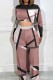 Pink Casual Print Basic O Neck Long Sleeve Two Pieces