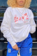 White Casual Daily Print Patchwork Letter O Neck Tops