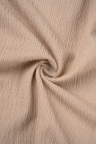 White Casual Solid Patchwork Turndown Collar Long Sleeve Two Pieces