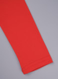 Red Casual Solid Tassel Patchwork O Neck Long Sleeve Two Pieces