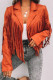 Orange Street Solid Tassel Patchwork Turndown Collar Outerwear