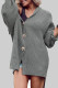 Grey Casual Solid Patchwork Buckle Hooded Collar Outerwear