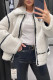 Milky Casual Solid Patchwork Cardigan Turndown Collar Outerwear