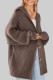 Dark Brown Casual Solid Patchwork Buckle Hooded Collar Outerwear