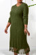 Green Casual Solid Tassel Patchwork O Neck Straight Dresses