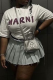 White Casual Street Print Letter O Neck T-Shirts