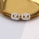 Silver Simplicity Letter Rhinestone Earrings