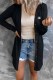 Black Elegant Simplicity Print Letter Tops