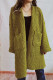 Green Casual Solid Cardigan Outerwear