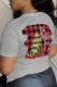 Light Gray Casual Daily Print Patchwork O Neck T-Shirts