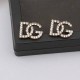 Gold Vintage Letter Rhinestone Earrings
