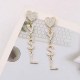 Gold Elegant Letter Patchwork Rhinestone Earrings