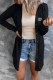 Black Elegant Simplicity Print Letter Tops