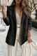 Black Casual Solid Cardigan Turndown Collar Outerwear