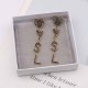 Black Elegant Letter Patchwork Rhinestone Earrings