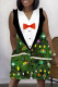 Green Casual Print Basic V Neck Sleeveless Dress Dresses