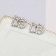 Silver Vintage Letter Rhinestone Earrings