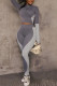 Light Gray Sportswear Solid Long Sleeve Two Pieces