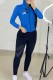 Blue Casual Print Letter Hooded Collar Long Sleeve Two Pieces