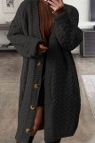 Coffee Casual Solid Cardigan Outerwear