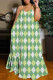 Green Sexy Casual Print Backless Spaghetti Strap Long Dress Dresses