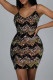 Black Sexy Sequins Patchwork Spaghetti Strap Sheath Dresses