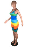 colour street Print Striped bandage Coloured drawing Backless Blend Sleeveless Slip Rompers
