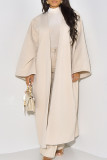 Black Elegant Solid Patchwork Cardigan Collar Outerwear