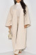 Cream White Elegant Solid Patchwork Cardigan Collar Outerwear