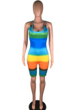 colour street Print Striped bandage Coloured drawing Backless Blend Sleeveless Slip Rompers