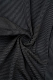 Black Sexy Casual Solid Hollowed Out Skinny Jumpsuits