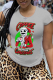 Light Gray Casual Street Print Patchwork O Neck T-Shirts