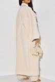 Black Elegant Solid Patchwork Cardigan Collar Outerwear