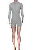 Black Fashion Light letter Long Sleeve O Neck Rompers
