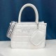 White Simplicity Letter Patchwork Bags
