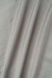 Grey Sexy Solid Hollowed Out Backless Strapless Long Dress Dresses