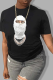 Black Street Daily Print Patchwork O Neck T-Shirts
