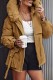 Brown Casual Solid Patchwork Cardigan Hooded Collar Outerwear