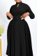 Black Elegant Solid Hollowed Out Patchwork O Neck A Line Dresses