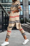 Pink Casual Print Cardigan Hooded Collar Outerwear