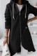Black Casual Solid Patchwork Zipper Hooded Collar Outerwear