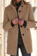 Camel Casual Solid Cardigan Mandarin Collar Outerwear