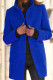 Deep Blue Casual Solid Cardigan Mandarin Collar Outerwear
